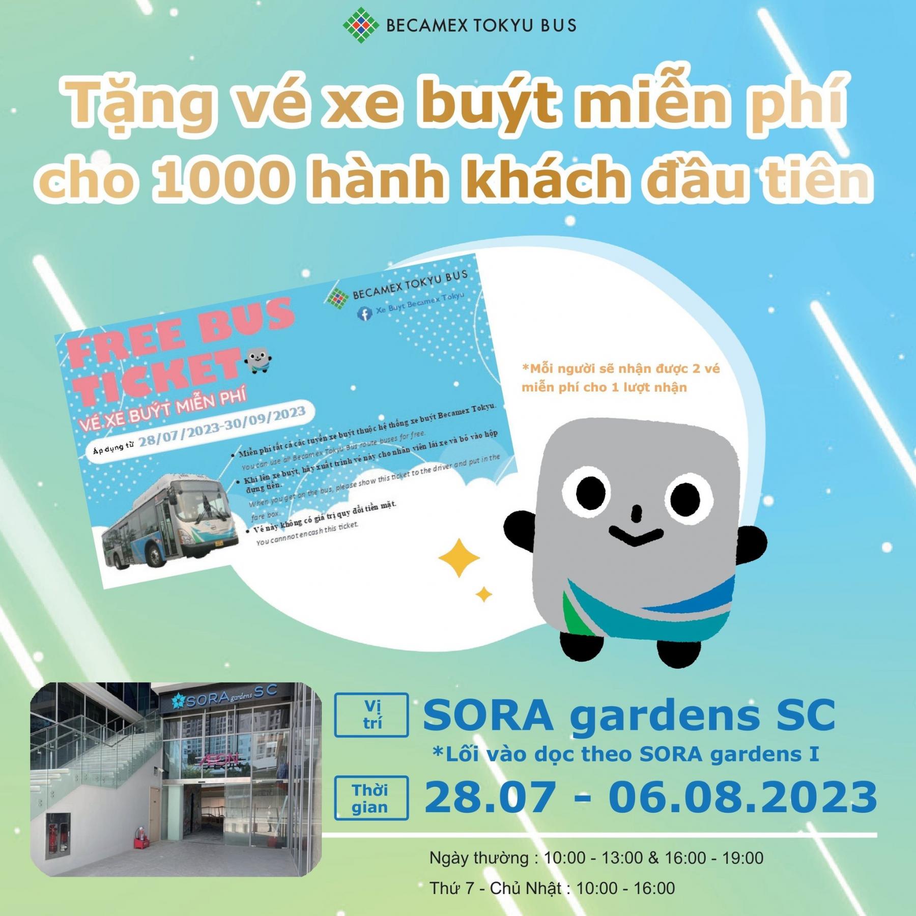 Công ty Becamex Tokyu triển khai chương trình khuyến mãi đặc biệt “ Nào, cùng đi xe buýt đến SORA Gardens”