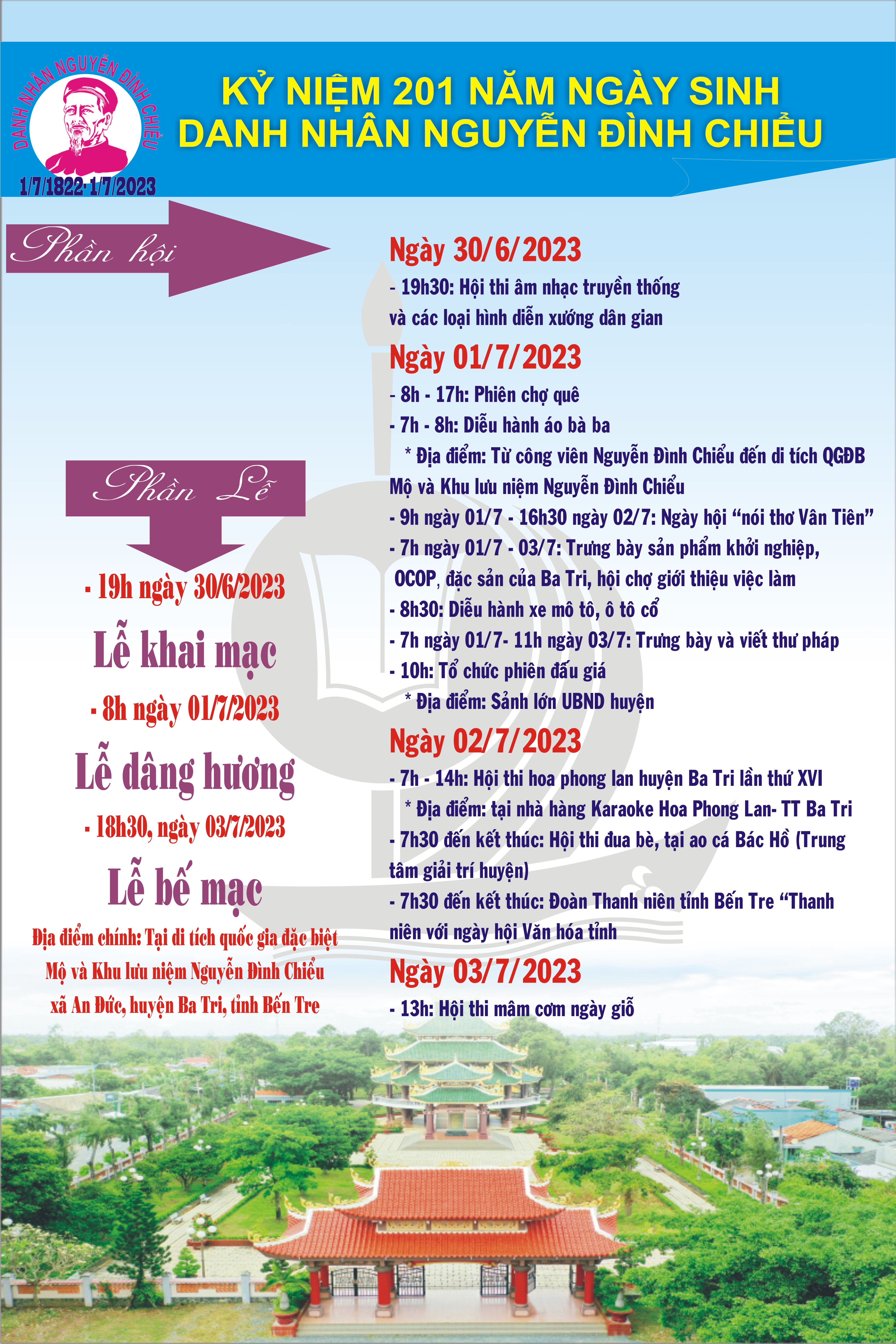 Chương trình Kỷ niệm 201 năm ngày sinh Danh nhân Nguyễn Đình Chiểu