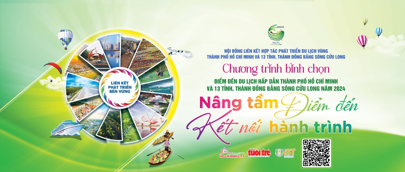 Bến Tre tham gia Chương trình bình chọn “Điểm đến du lịch hấp dẫn Thành phố Hồ Chí Minh và 13 tỉnh, thành Đồng bằng sông Cửu Long  năm 2024”