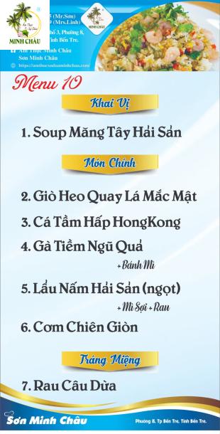 menu tiệc