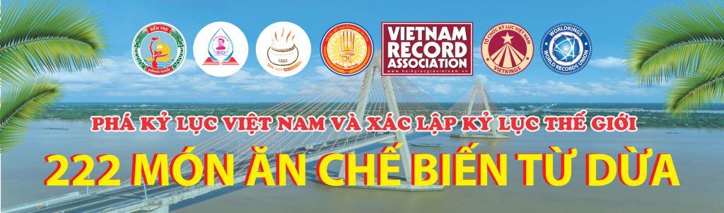 Hoạt động Phá kỷ lục Việt Nam và xác lập kỷ lục Thế giới 222 món ăn chế biến từ dừa