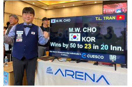 Korean player wins the 2024 World Individual Carom 3 Billiards tournament