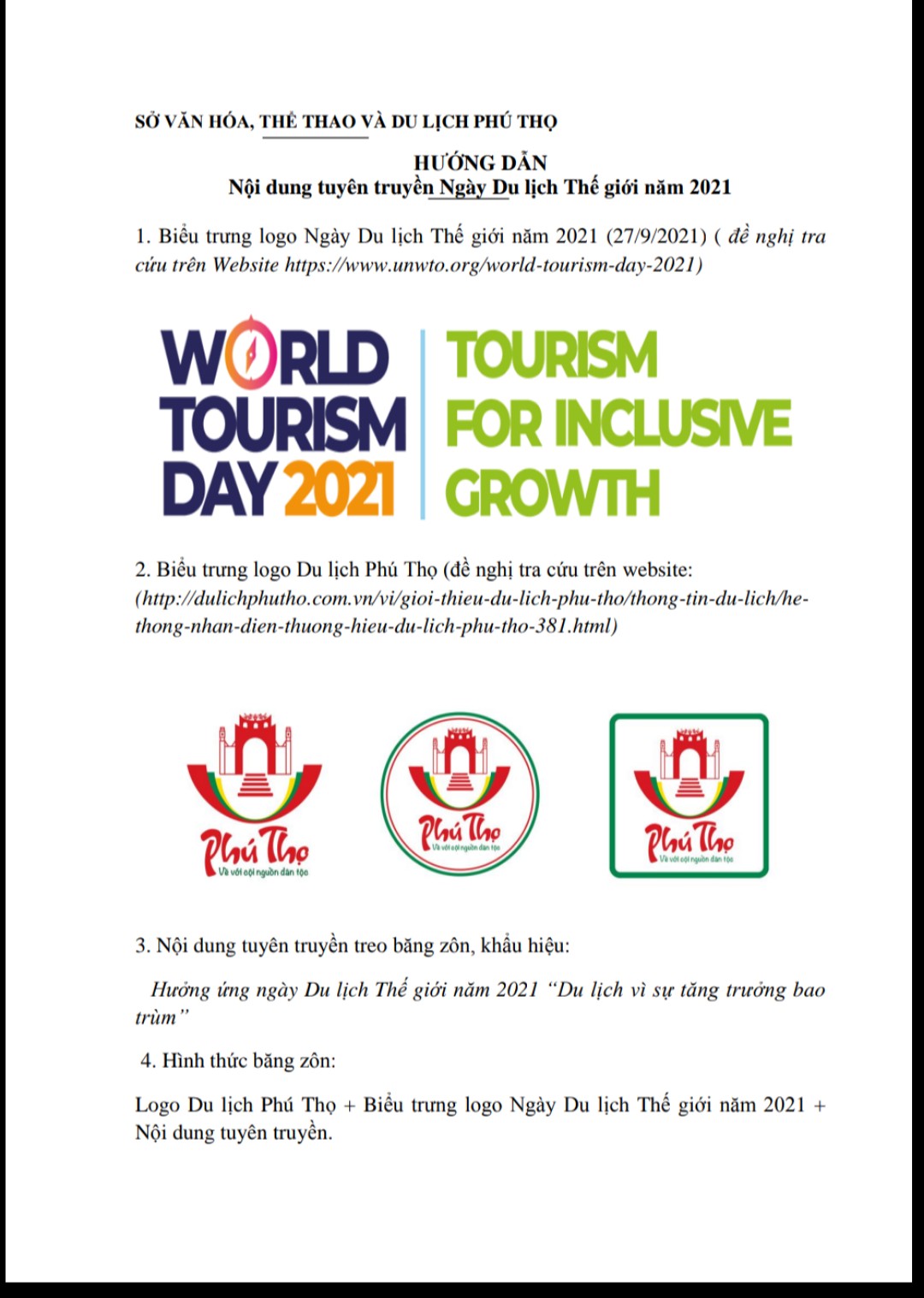 Tổ chức các hoạt động hưởng ứng Ngày Du lịch Thế giới (27/9) năm 2021