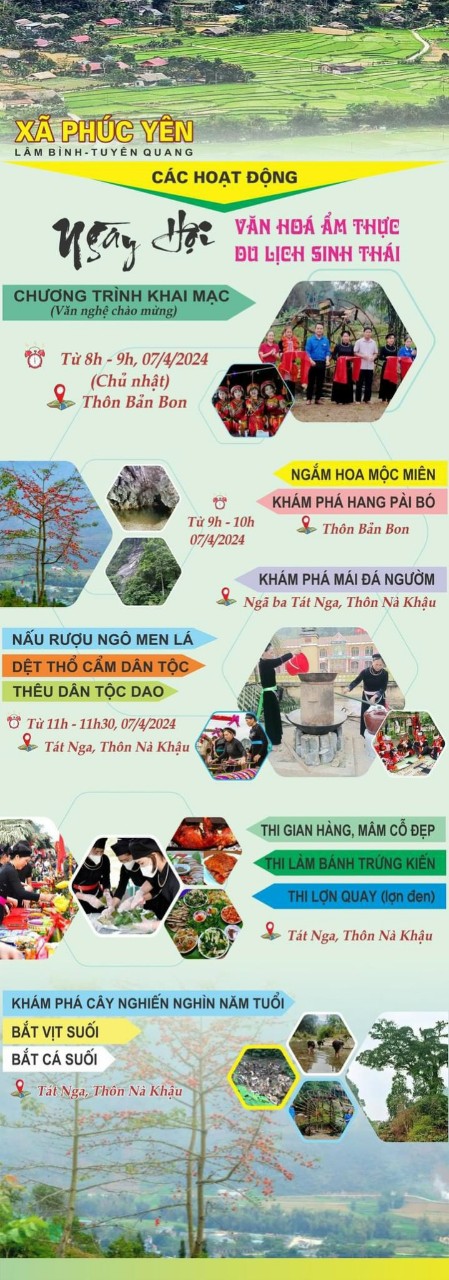 Tổ chức Ngày hội văn hoá ẩm thực, trải nghiệm du lịch sinh thái tại xã Phúc Yên, huyện Lâm Bình