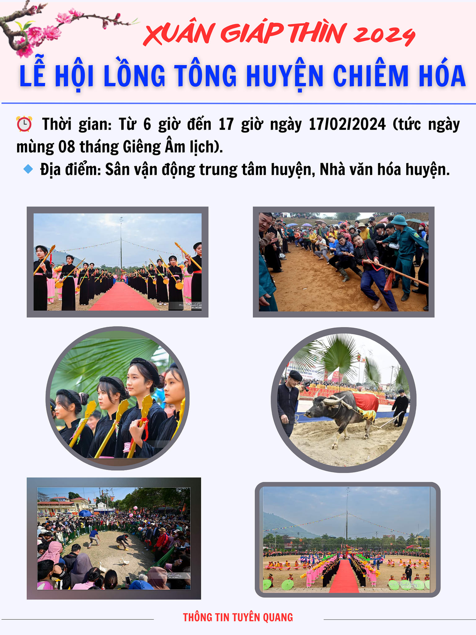 Long Tong Festival of Chiem Hoa district - Xuan Giap Thin 2024 with the theme "Preserving and promoting traditional culture associated with tourism development"