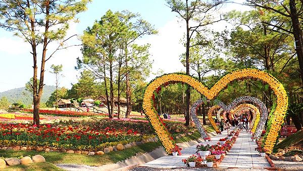Yen Trung Lake Flower Park: The ideal "check -in" point in Uong Bi City