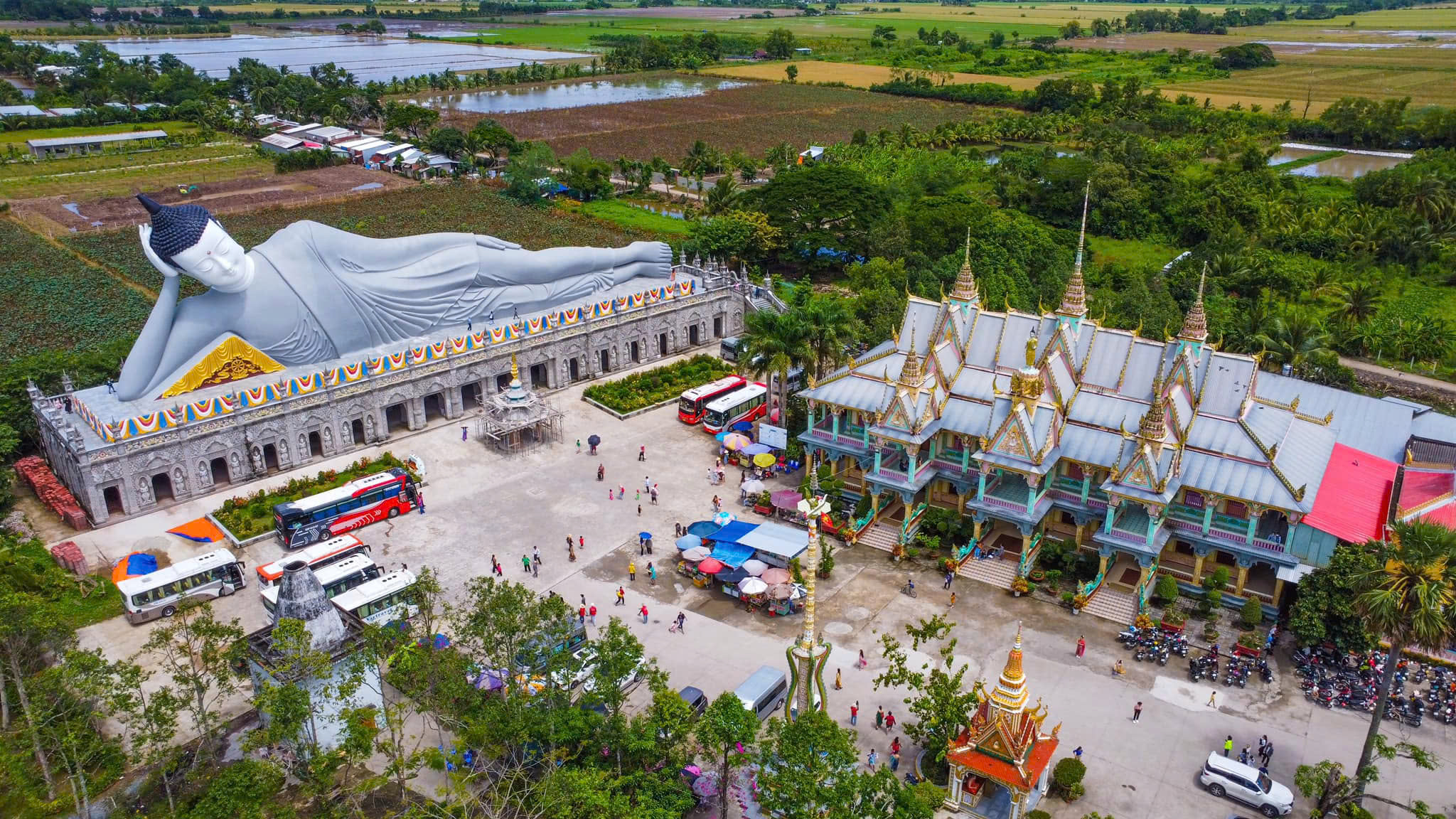 Chiêm ngưỡng ngôi chùa có tượng Phật nằm lớn nhất nước