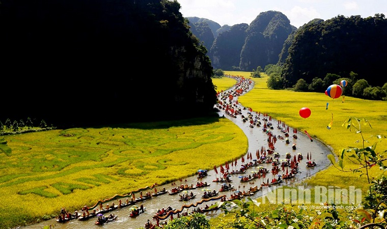 Ninh Bình sẵn sàng chào đón du khách đến với Tuần du lịch chủ đề "Sắc vàng Tam Cốc Tràng An" năm 2024